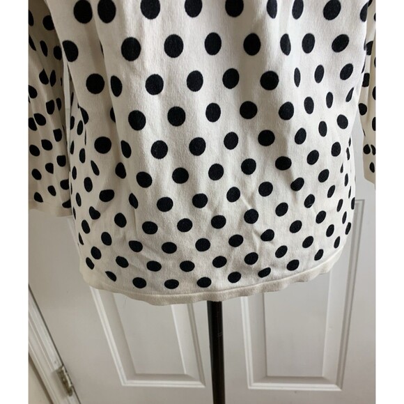 Rsvp by TALBOTS Cardigan Size Large Polka Dot Floral Embroidered Button-Up - Picture 7 of 10